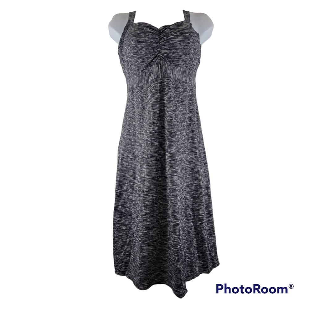 Prana Amaya Space-Dye Tank Dress Built in Bra Coal Color Size Small